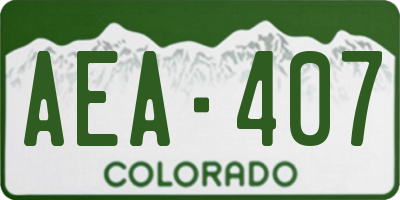 CO license plate AEA407