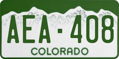 CO license plate AEA408