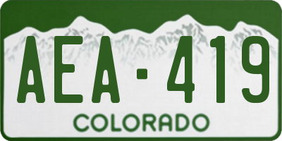 CO license plate AEA419