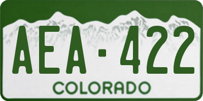 CO license plate AEA422