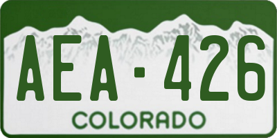 CO license plate AEA426