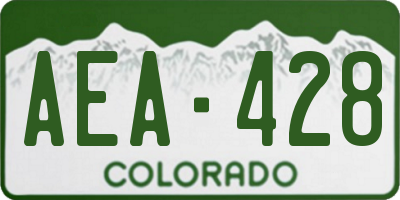 CO license plate AEA428