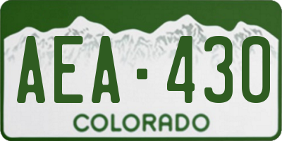 CO license plate AEA430