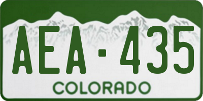 CO license plate AEA435