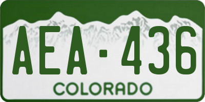 CO license plate AEA436