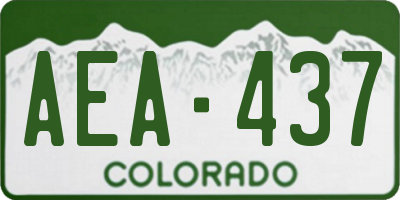CO license plate AEA437