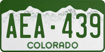CO license plate AEA439