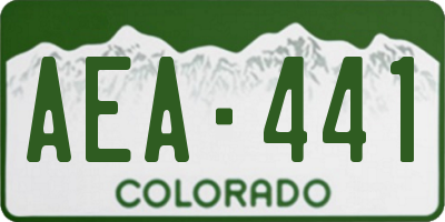 CO license plate AEA441