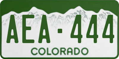 CO license plate AEA444