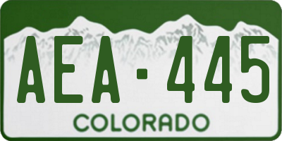 CO license plate AEA445