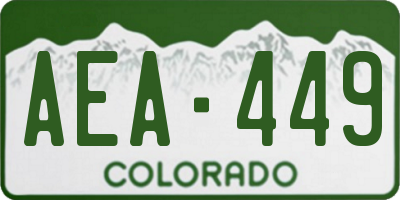 CO license plate AEA449