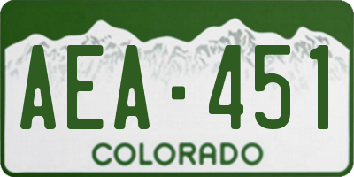 CO license plate AEA451