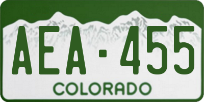 CO license plate AEA455