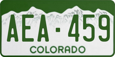 CO license plate AEA459