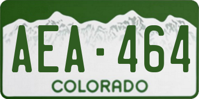 CO license plate AEA464