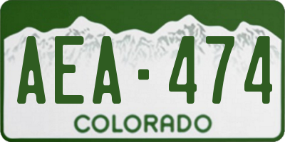 CO license plate AEA474