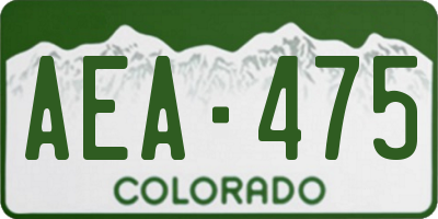 CO license plate AEA475