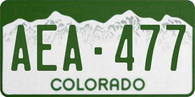 CO license plate AEA477