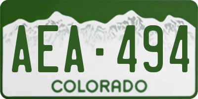 CO license plate AEA494