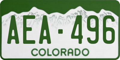 CO license plate AEA496