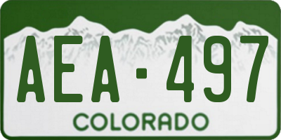 CO license plate AEA497