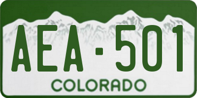CO license plate AEA501