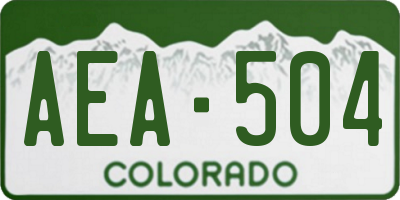 CO license plate AEA504