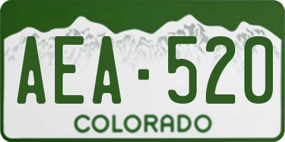 CO license plate AEA520