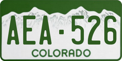 CO license plate AEA526