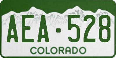 CO license plate AEA528