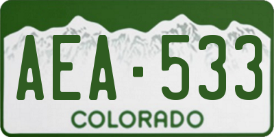 CO license plate AEA533
