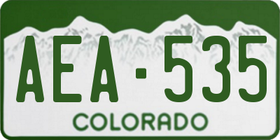 CO license plate AEA535