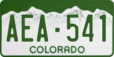 CO license plate AEA541