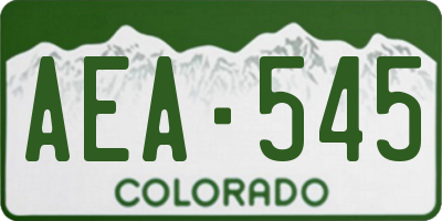 CO license plate AEA545