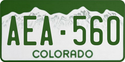 CO license plate AEA560