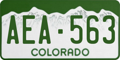 CO license plate AEA563