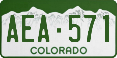 CO license plate AEA571