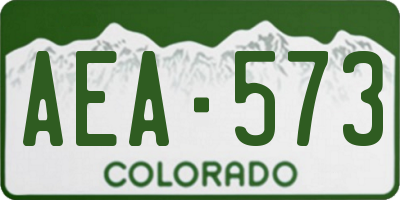 CO license plate AEA573