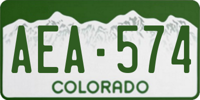 CO license plate AEA574