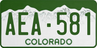 CO license plate AEA581