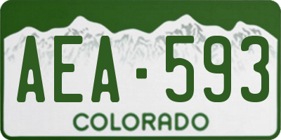 CO license plate AEA593