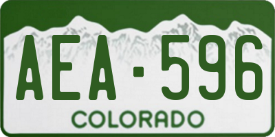 CO license plate AEA596