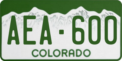 CO license plate AEA600