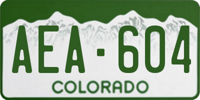 CO license plate AEA604