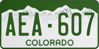 CO license plate AEA607