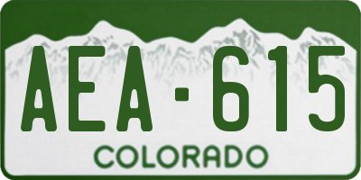 CO license plate AEA615