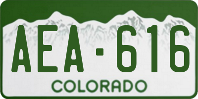 CO license plate AEA616