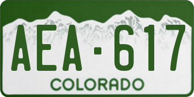 CO license plate AEA617