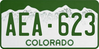 CO license plate AEA623