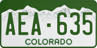 CO license plate AEA635